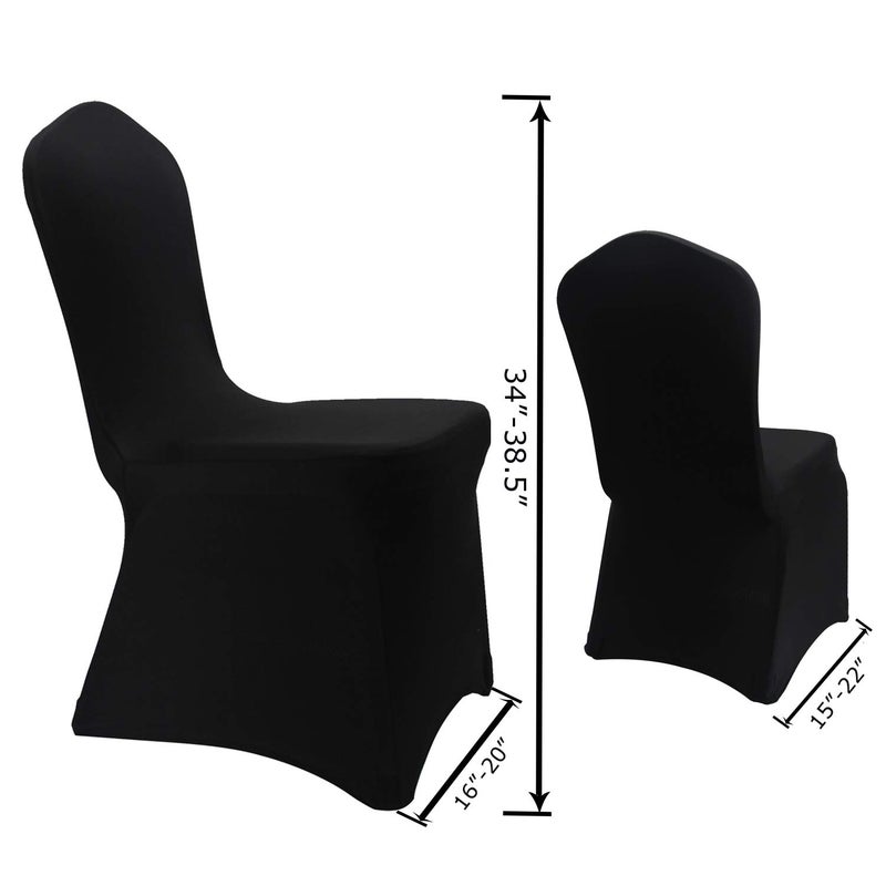 WELMATCH Black Stretch Spandex Chair Covers - 12 pcs Wedding Party Dining Scuba Elastic Chair Covers (Black, 12) - Image 2